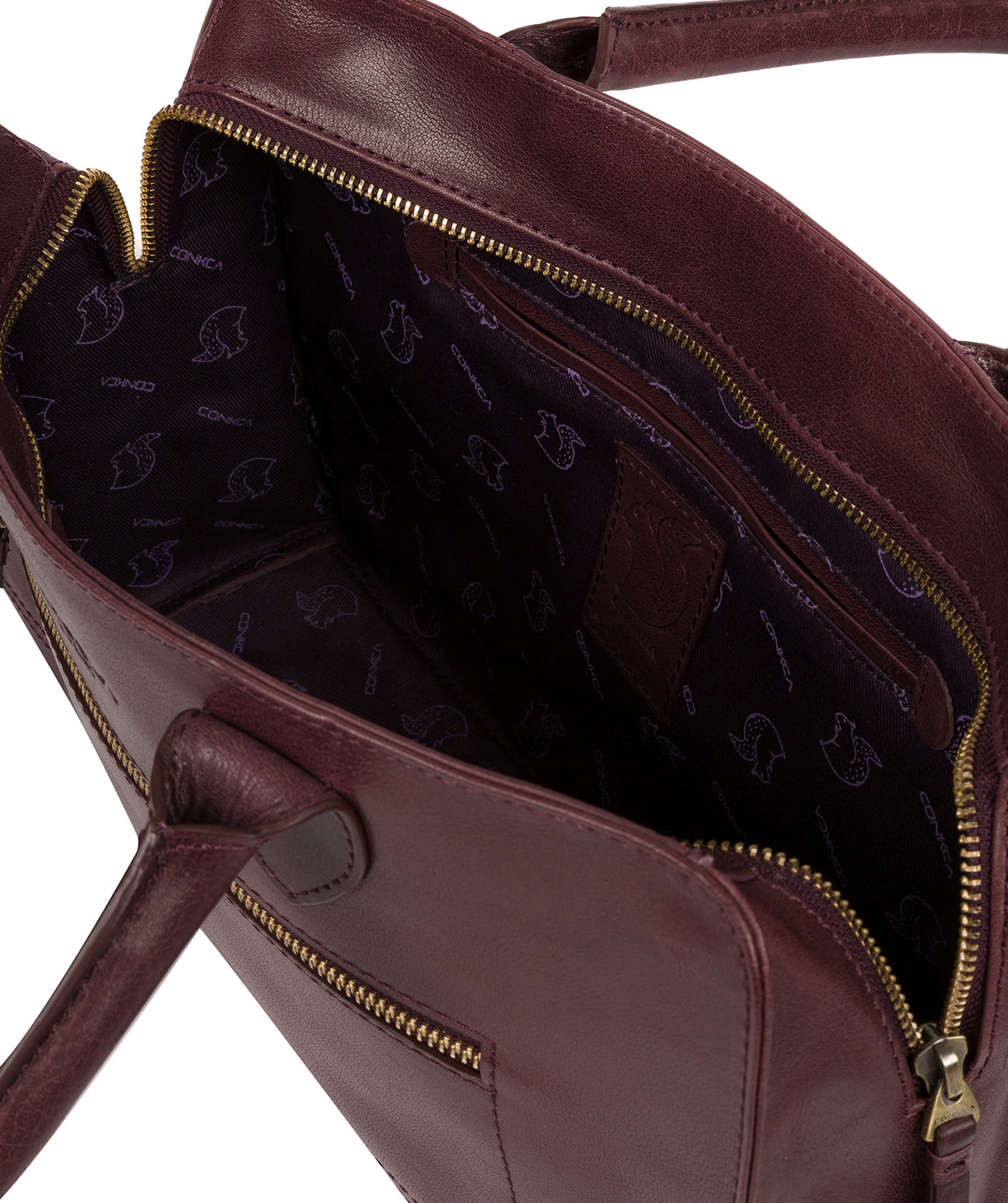 'Mona' Plum Leather Handbag image 4