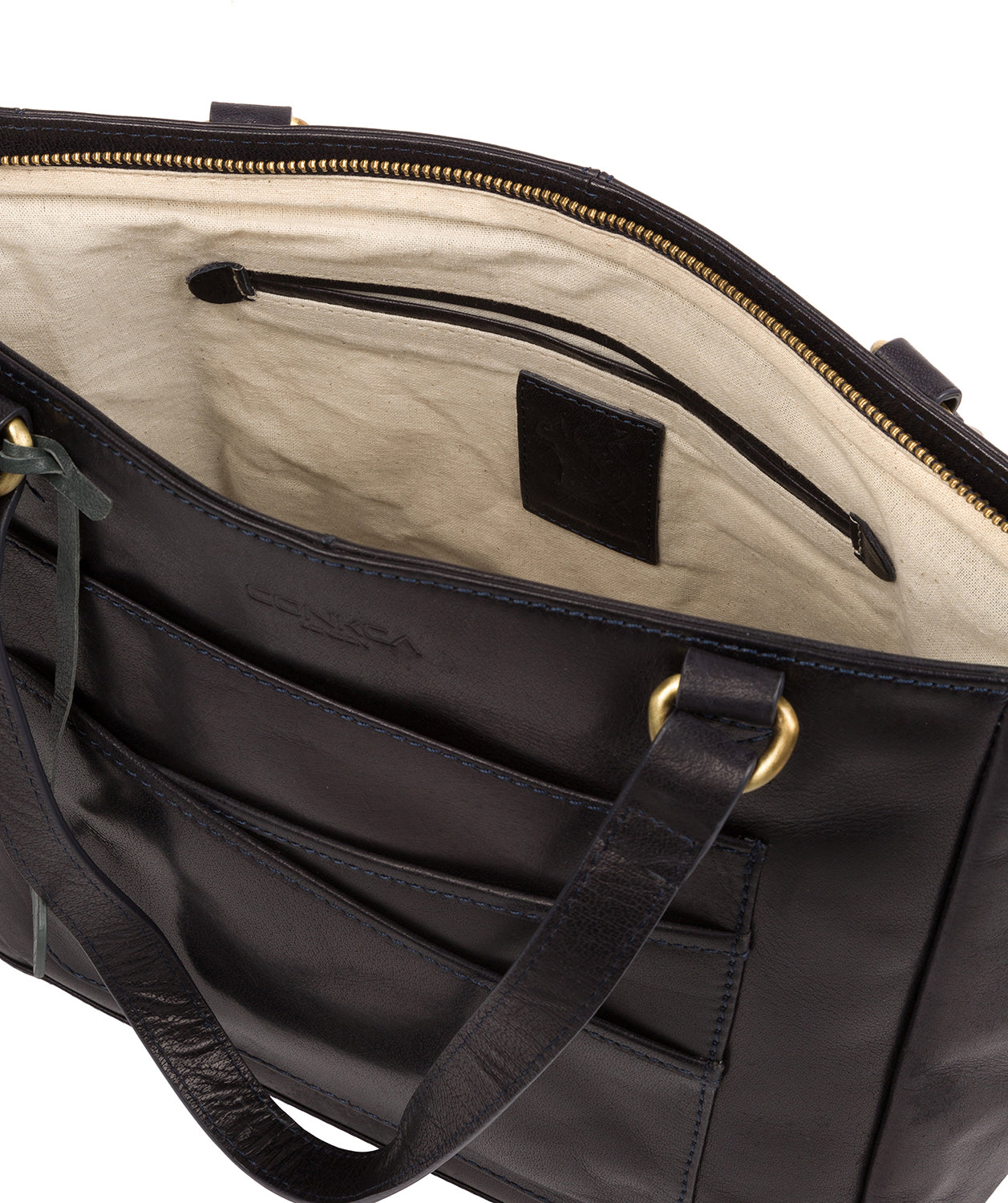 'Monique' Navy Leather Tote Bag image 4