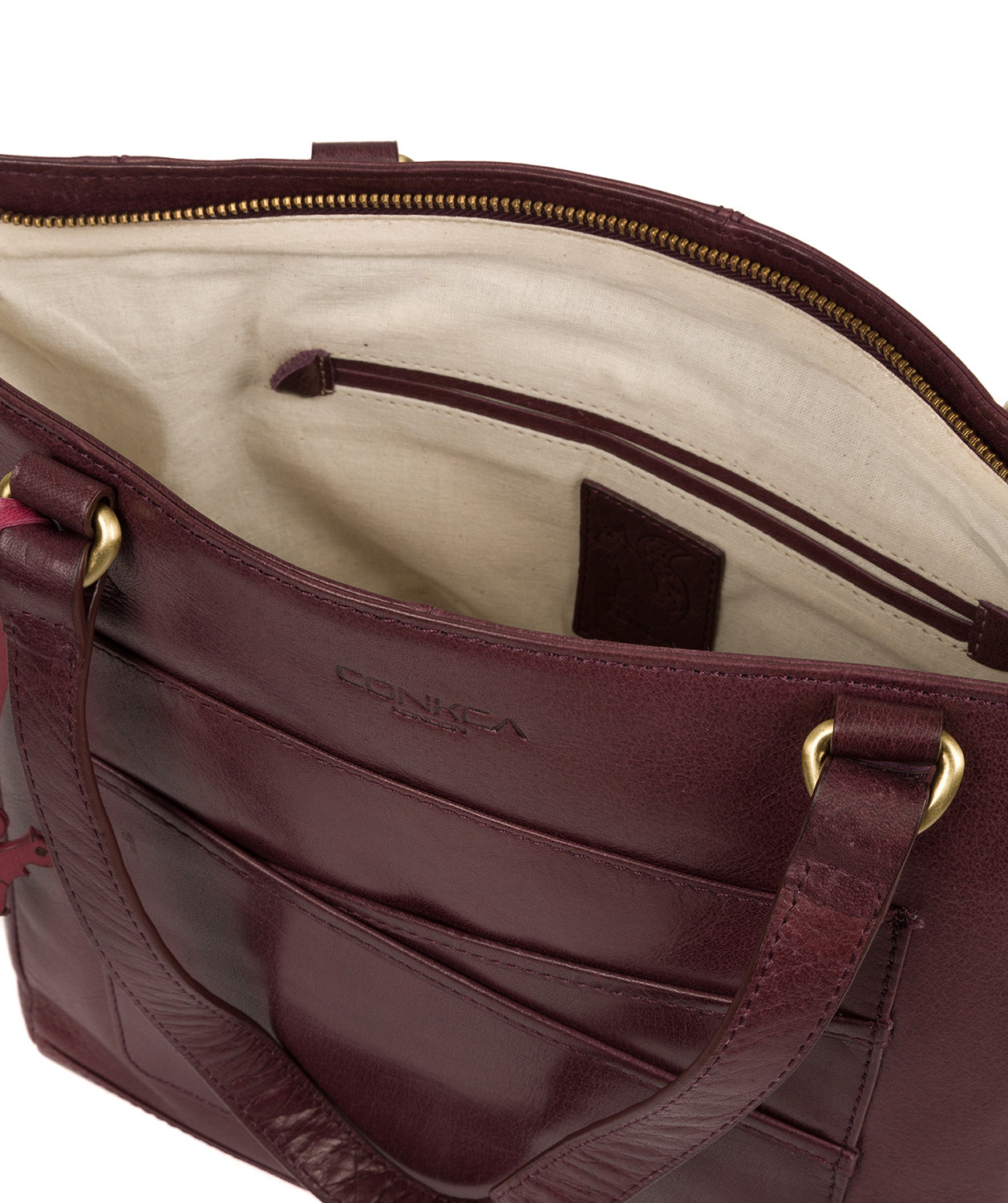 'Monique' Plum Leather Tote Bag image 4