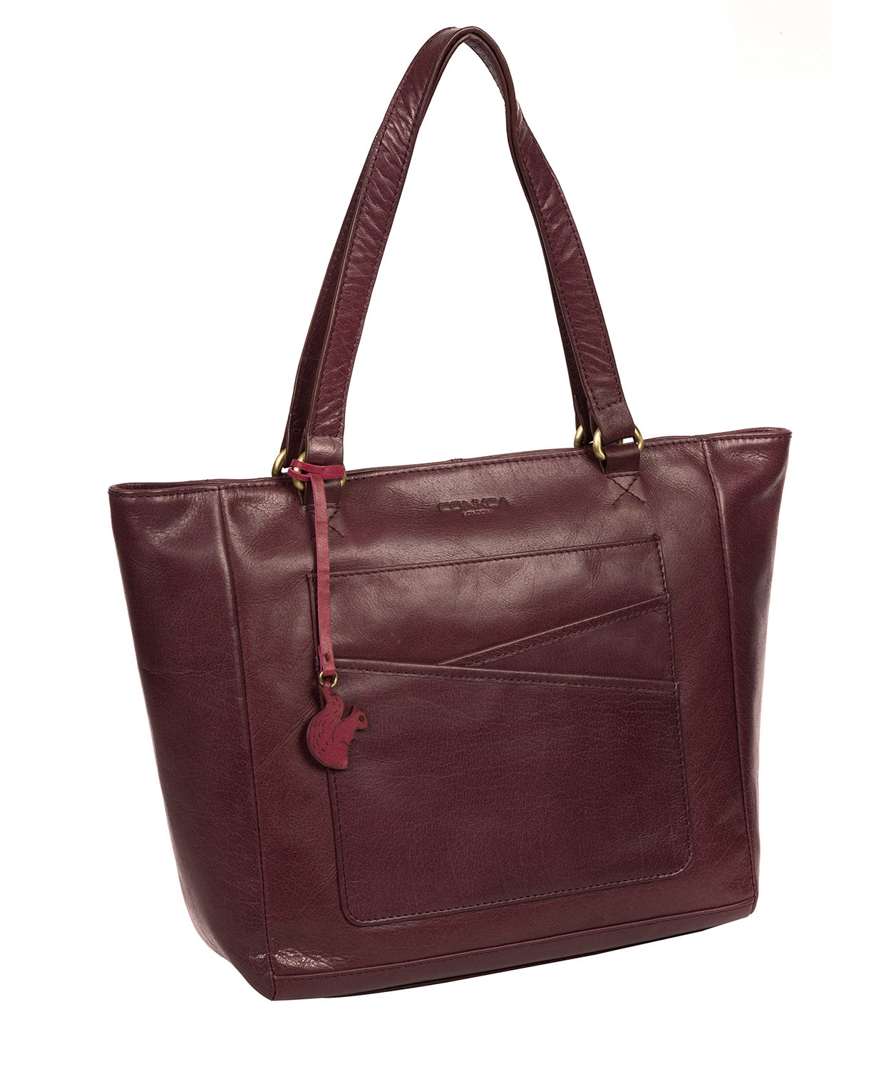 'Monique' Plum Leather Tote Bag Pure Luxuries London
