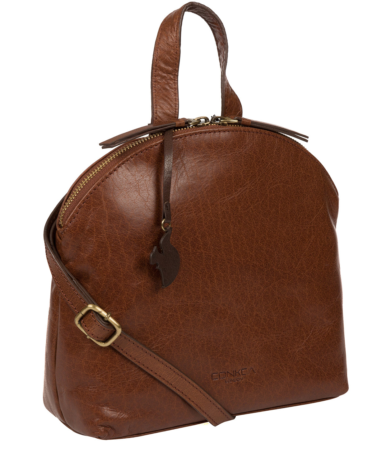 'Ingrid' Conker Brown Leather Cross Body Bag image 5