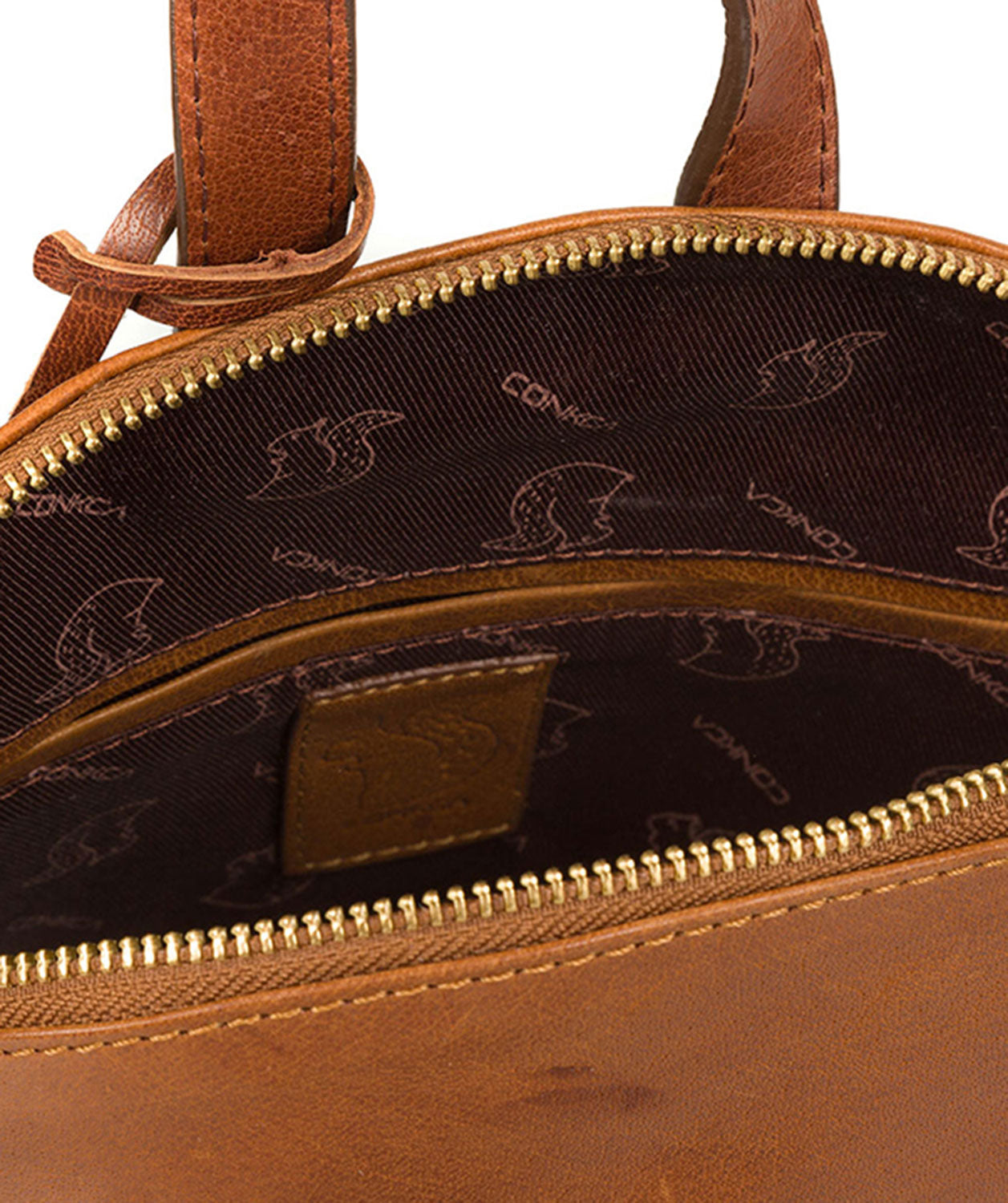 'Ingrid' Dark Tan & Conker Brown Leather Cross Body Bag