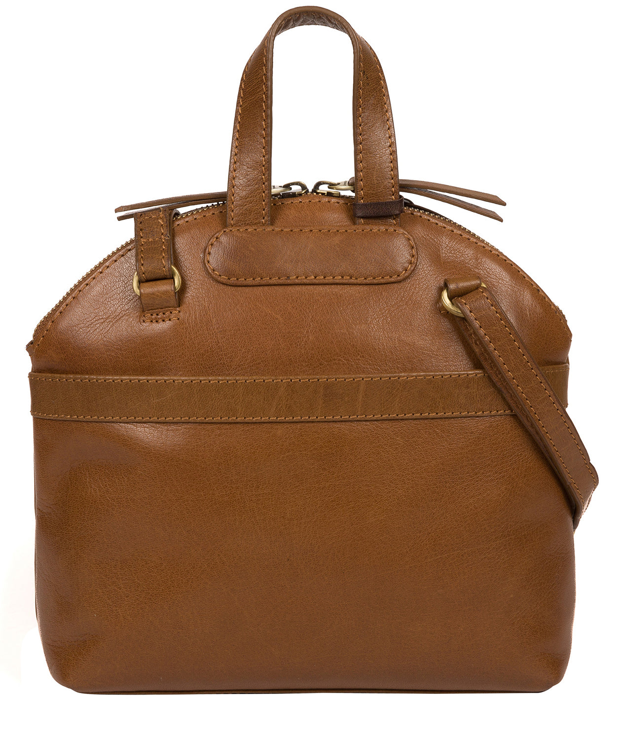 'Ingrid' Dark Tan Leather Cross Body Bag Pure Luxuries London