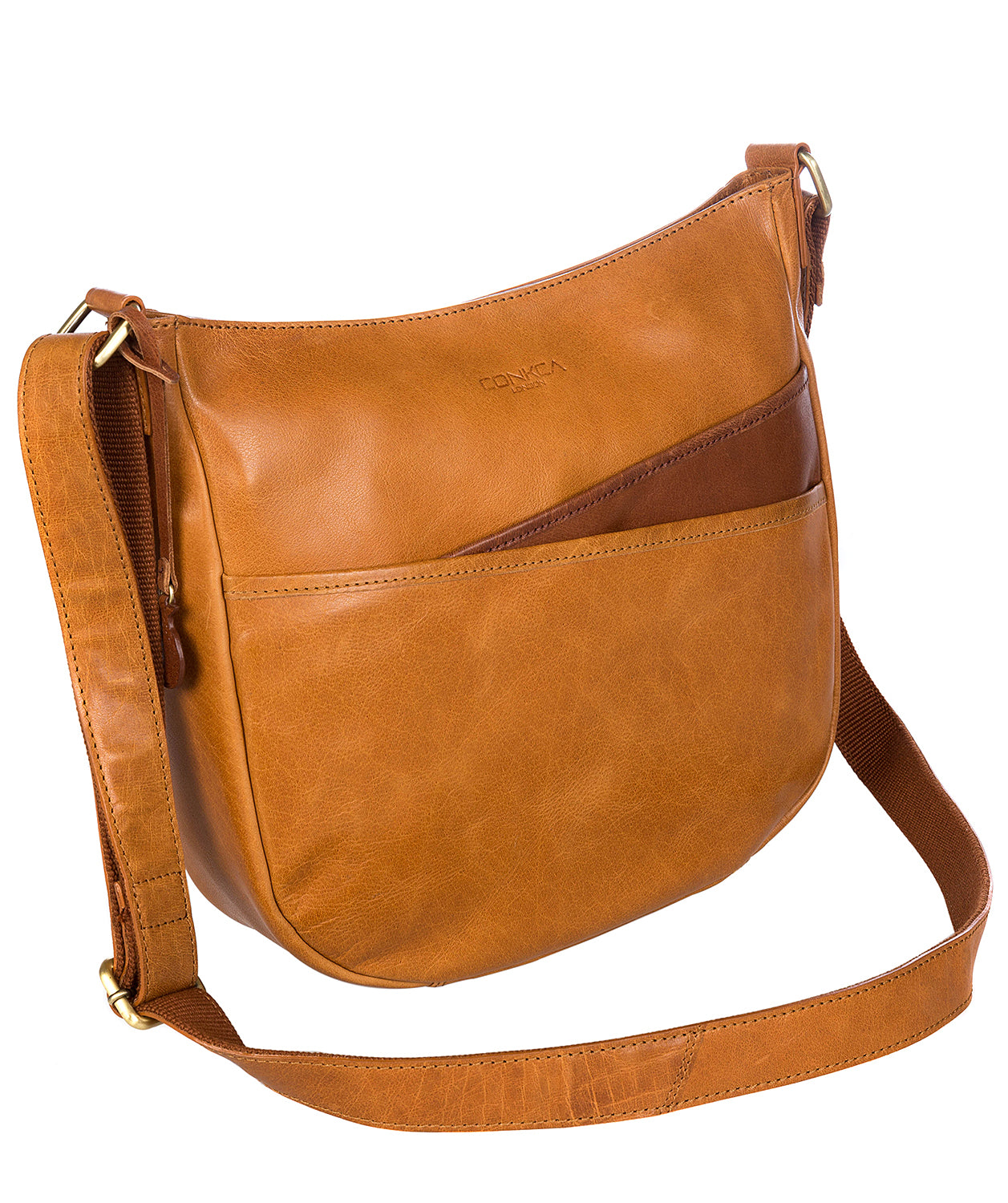 'India' Cognac & Conker Brown Handcrafted Leather Bag