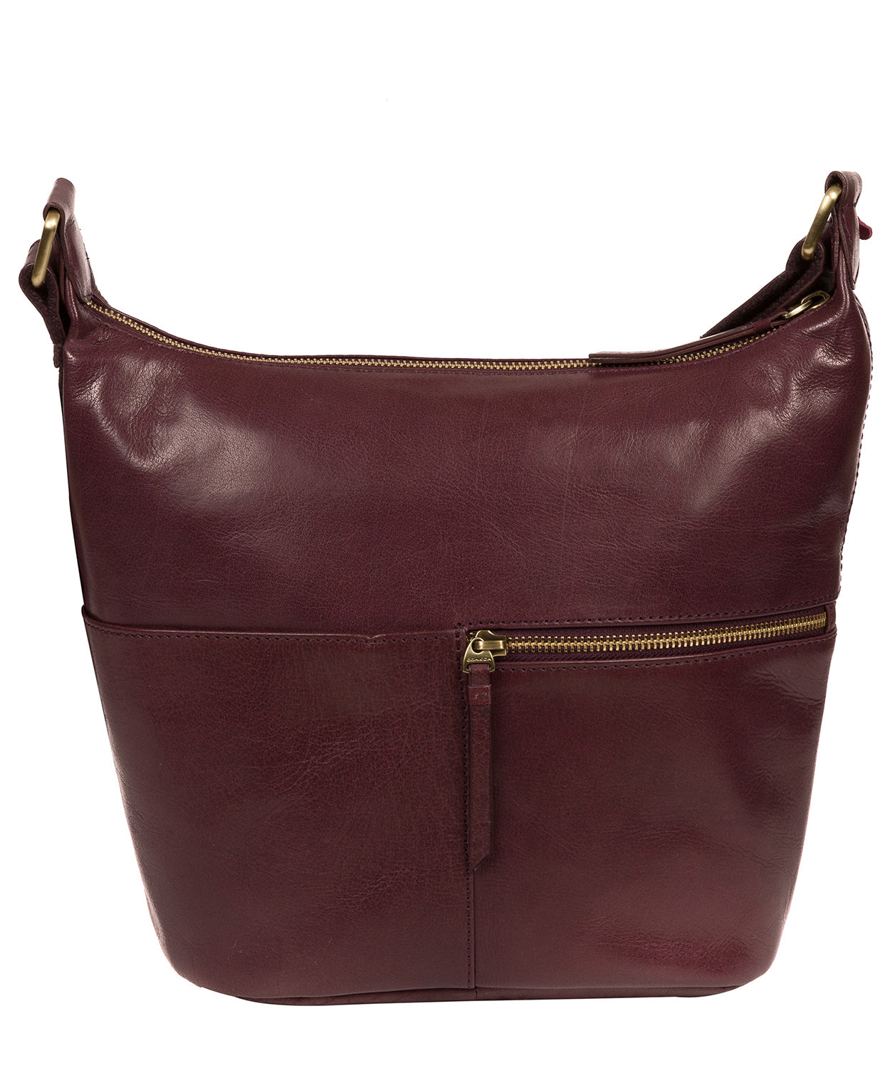 'Kristin' Plum Leather Shoulder Bag image 3