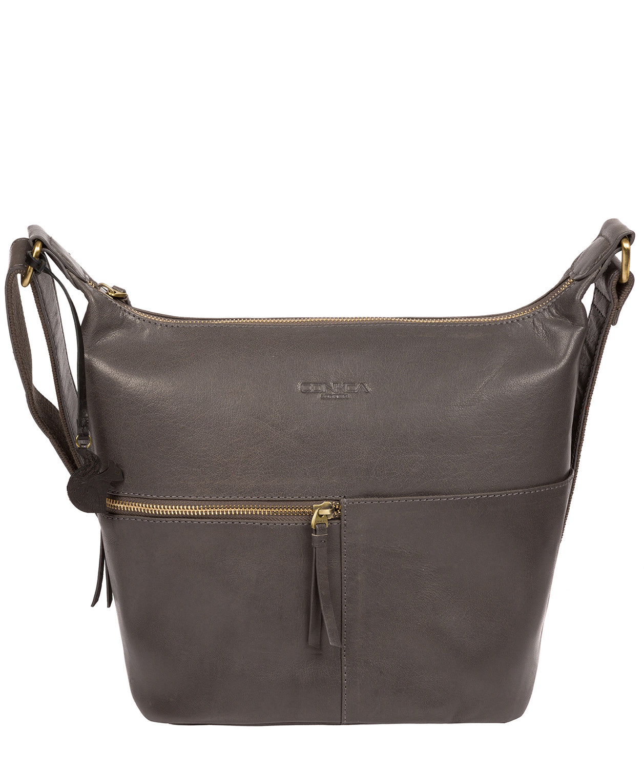 'Kristin' Slate Leather Shoulder Bag image 1