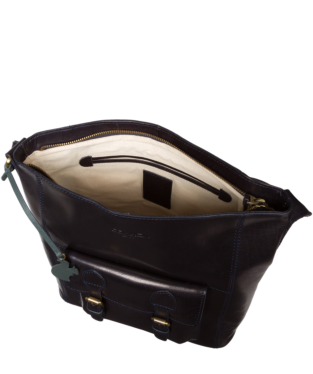 'Robyn' Navy Leather Shoulder Bag