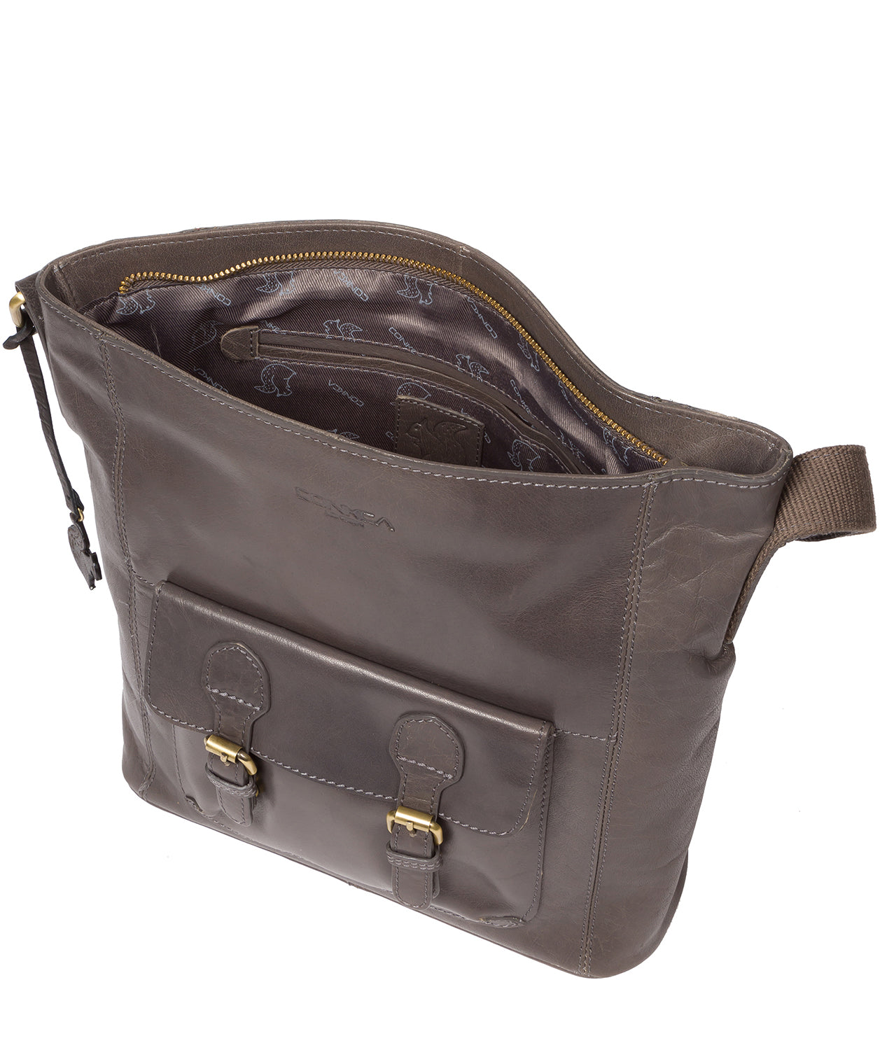 'Robyn' Slate Leather Shoulder Bag