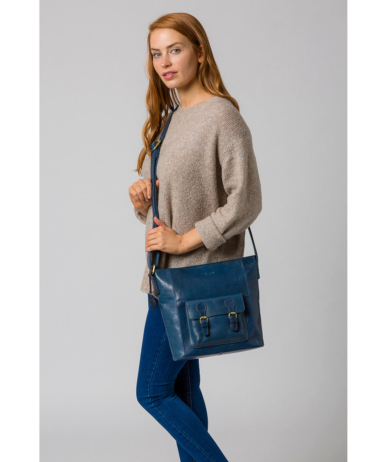 'Robyn' Snorkel Blue Leather Shoulder Bag image 2