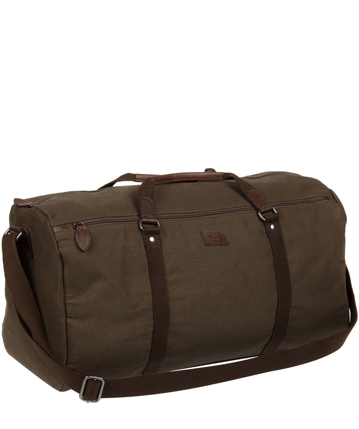 'Harrow' Khaki Canvas & Leather Holdall Pure Luxuries London