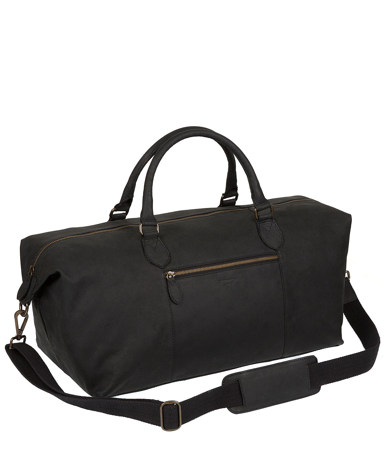 'Storey' Vintage Black Leather Holdall