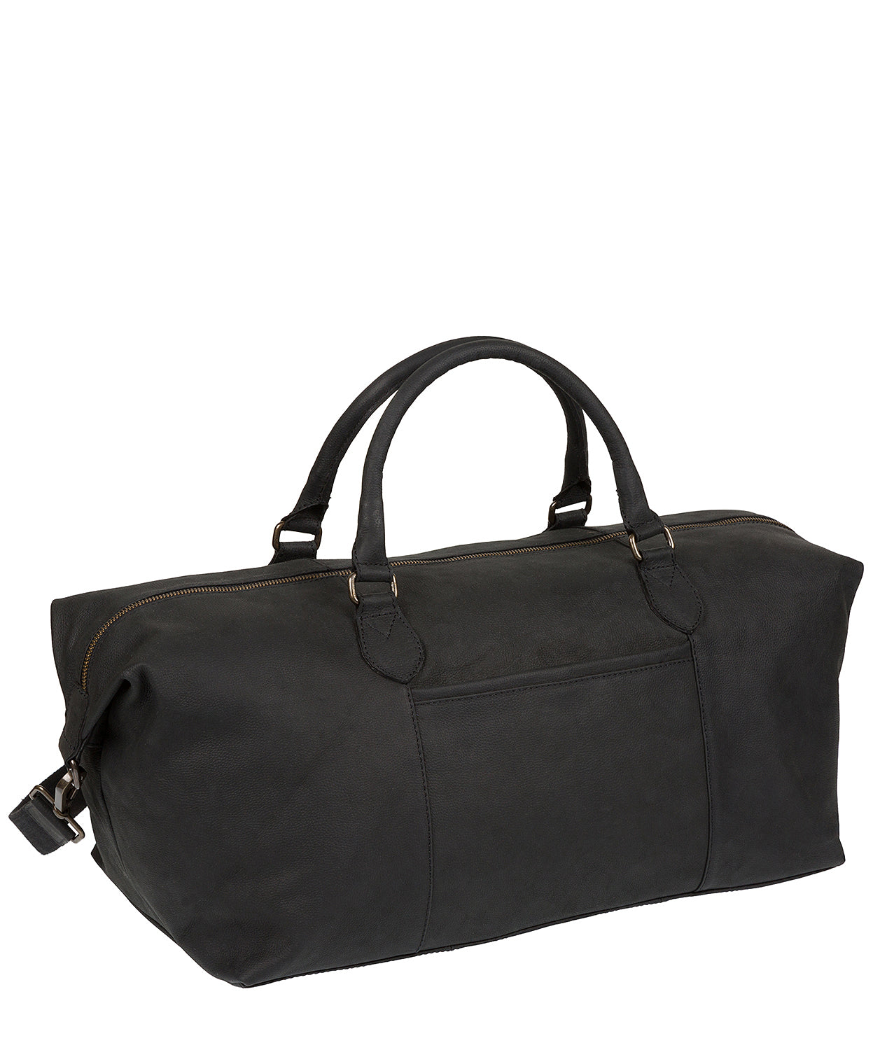 'Storey' Vintage Black Leather Holdall