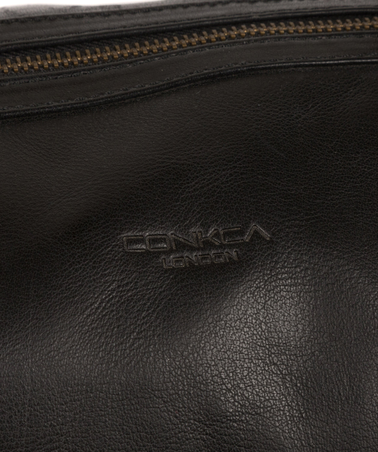 'Orton' Black Leather Holdall image 6