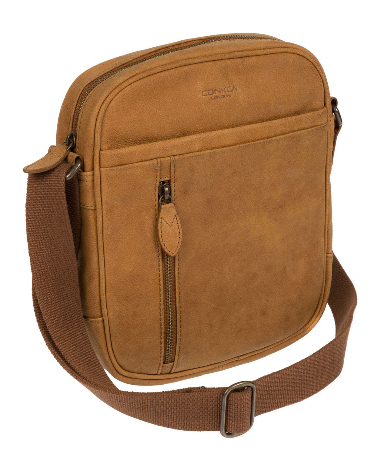 'Lowe' Vintage Chestnut Leather Cross Body Bag