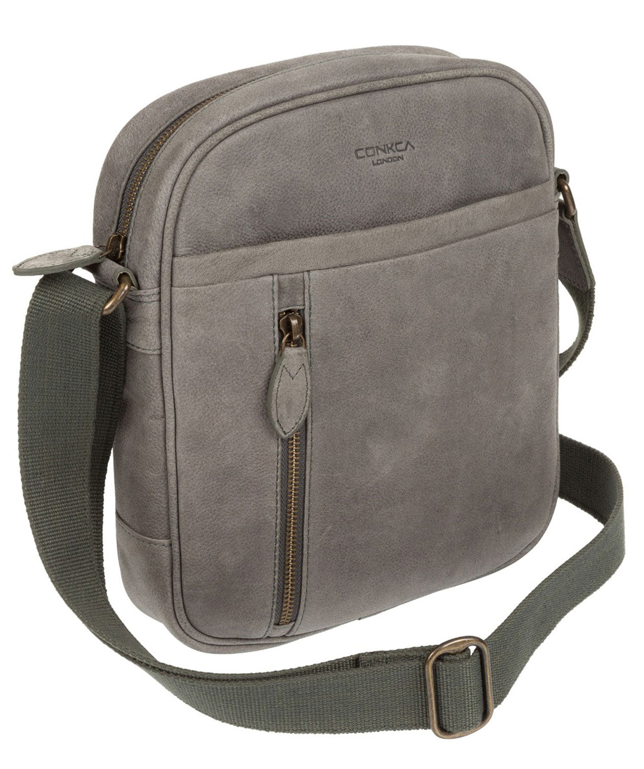 'Lowe' Vintage Grey Leather Cross Body Bag