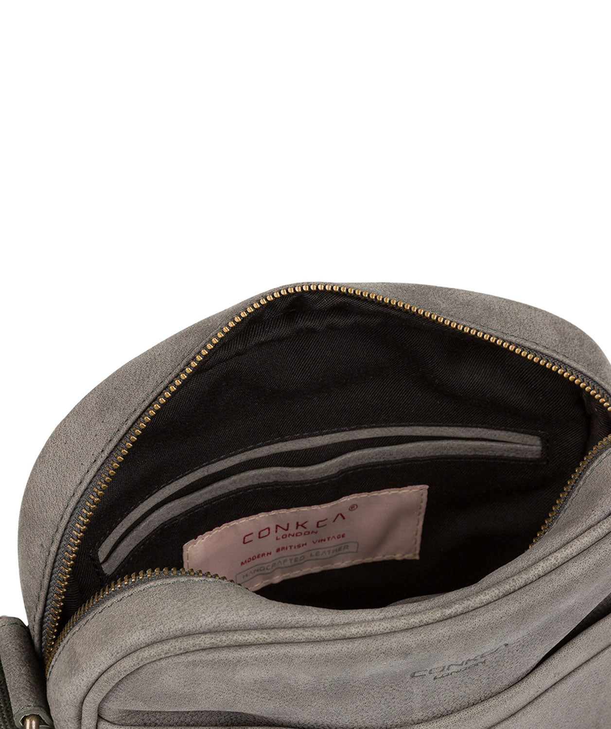 'Lowe' Vintage Grey Leather Cross Body Bag