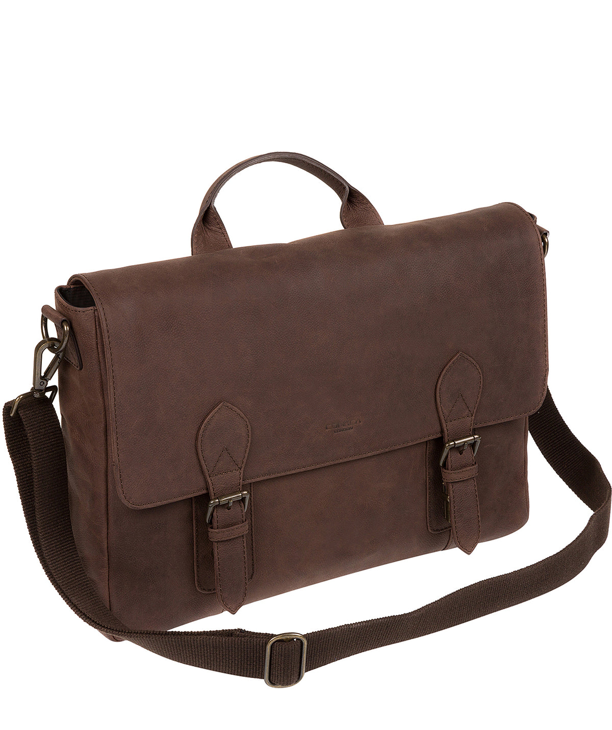 'Edgar' Vintage Brown Leather Briefcase
