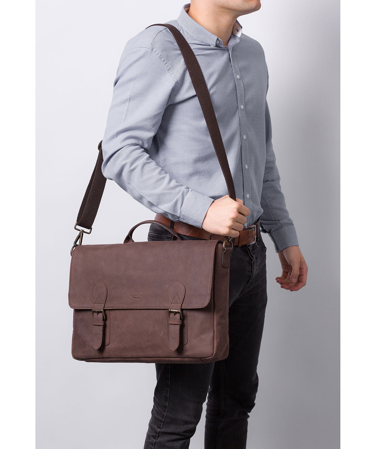 'Edgar' Vintage Brown Leather Briefcase image 2