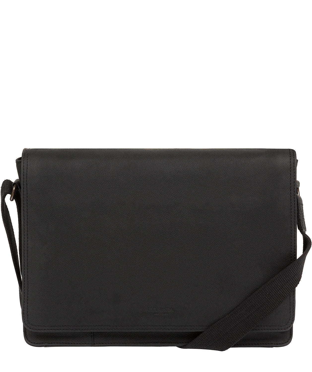 'Bolt' Vintage Black Leather Messenger Bag