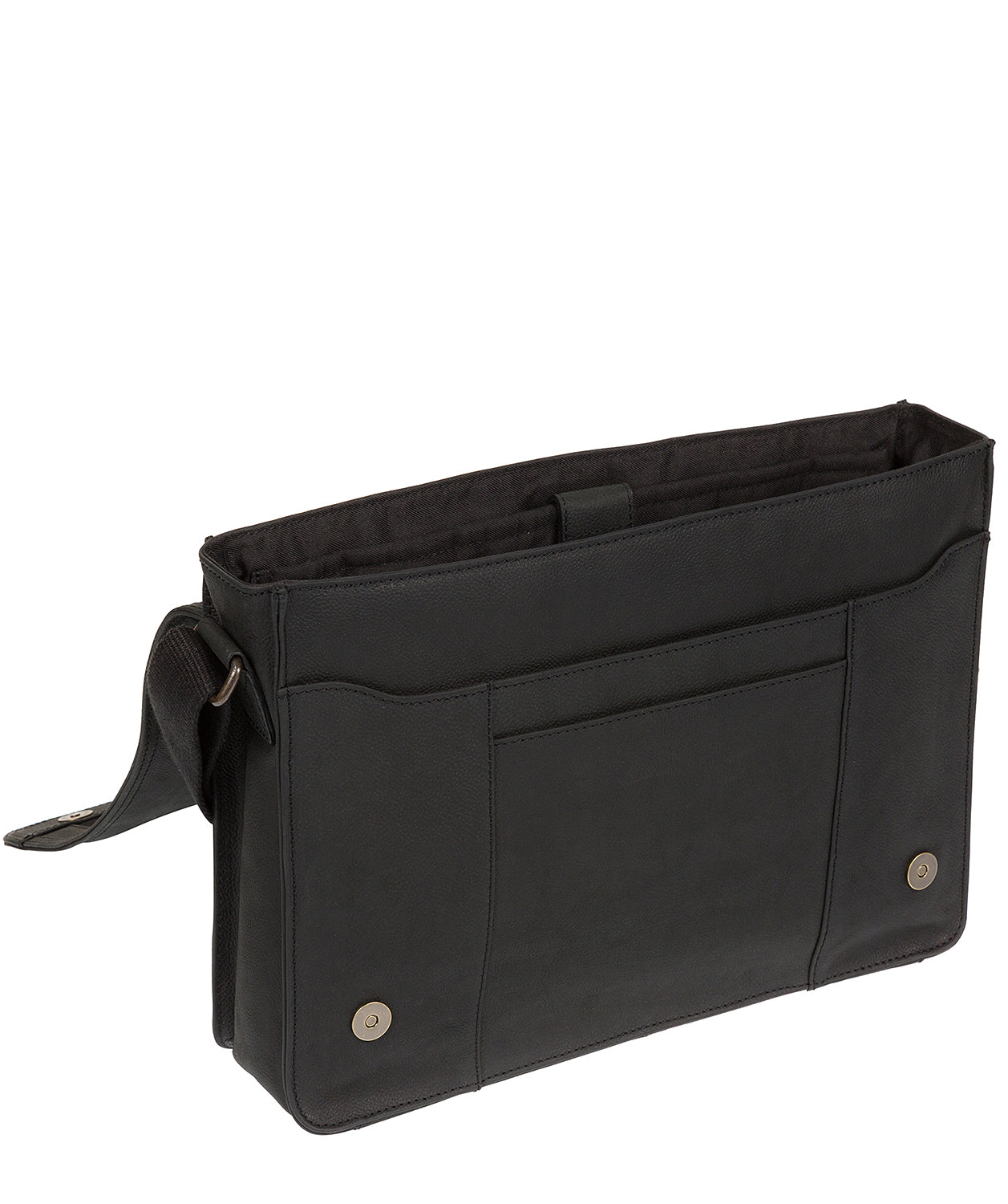 'Bolt' Vintage Black Leather Messenger Bag