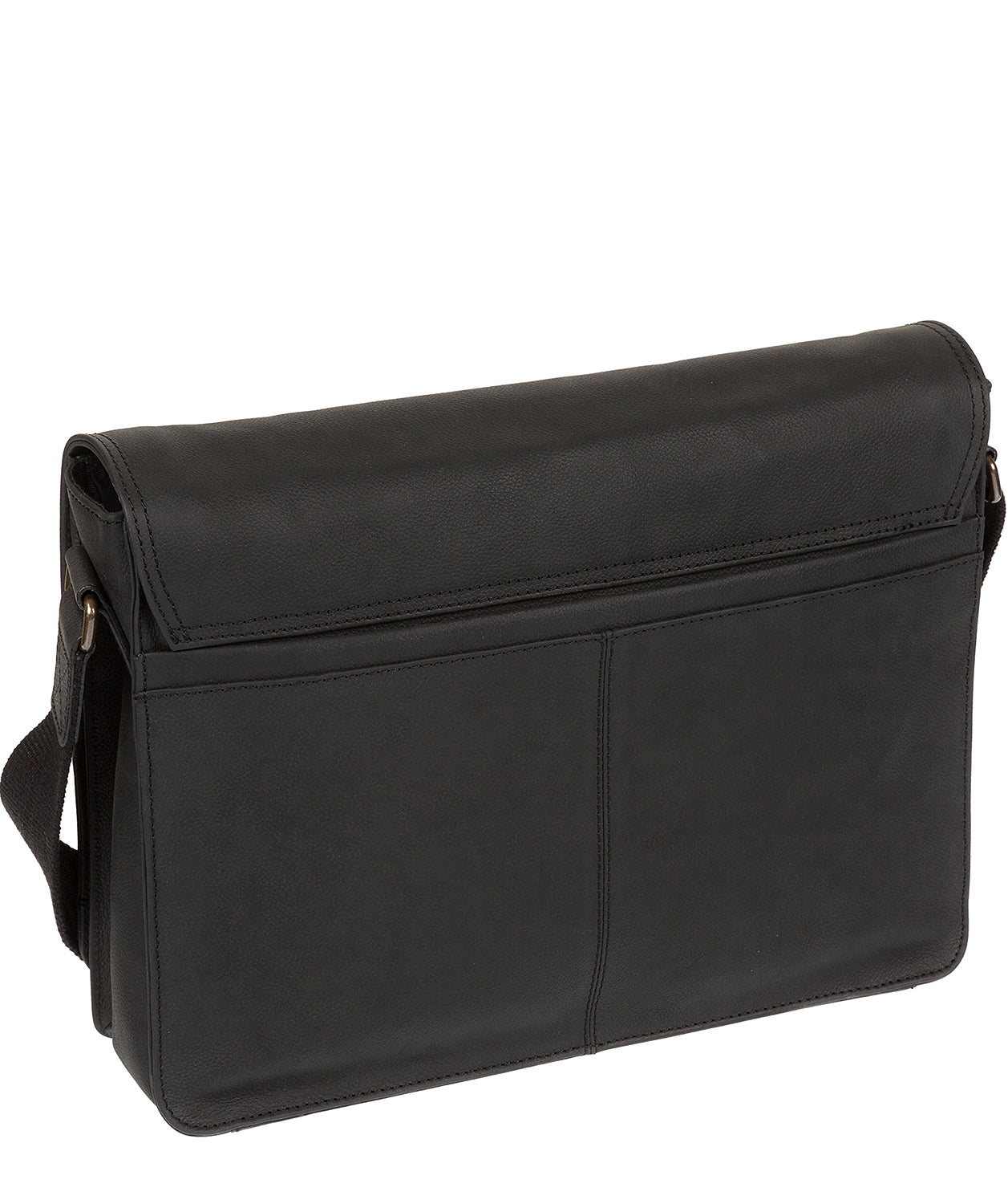 'Bolt' Vintage Black Leather Messenger Bag