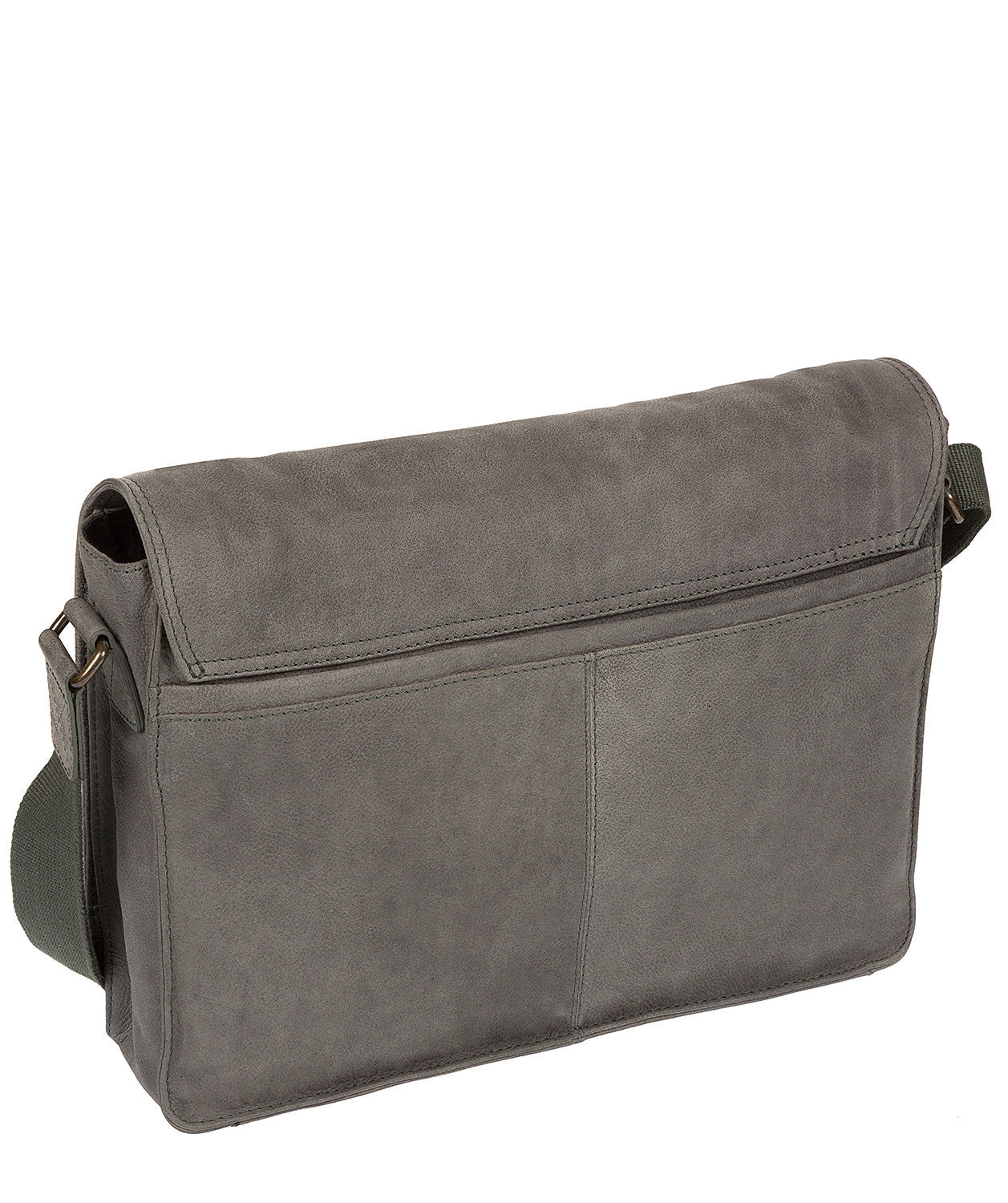 'Bolt' Vintage Grey Leather Messenger Bag