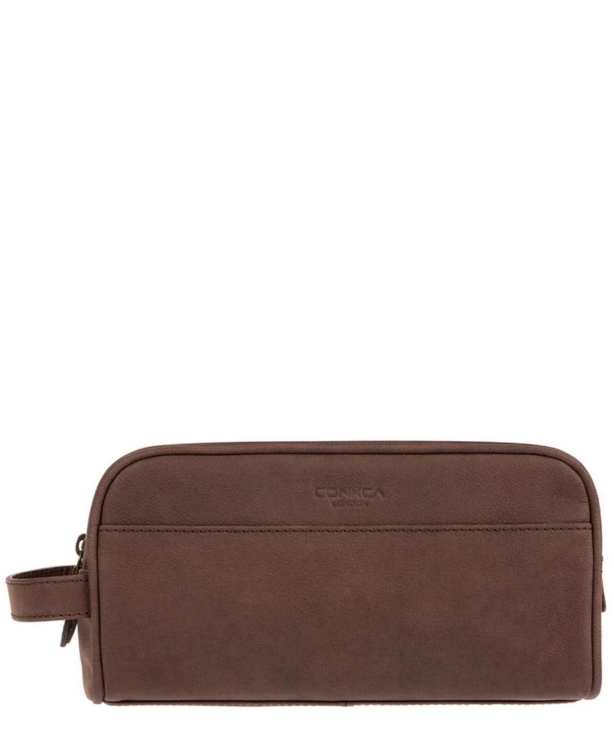 'Rudkin' Vintage Brown Leather Washbag
