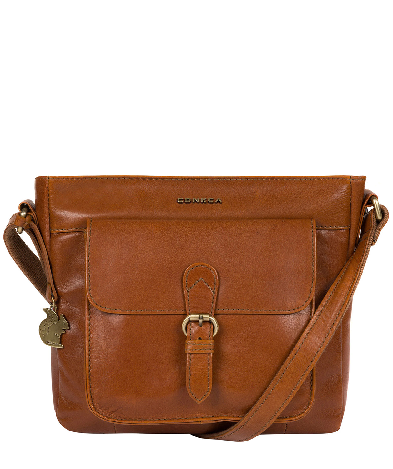 'Olina' Tan Leather Cross Body Bag Pure Luxuries London