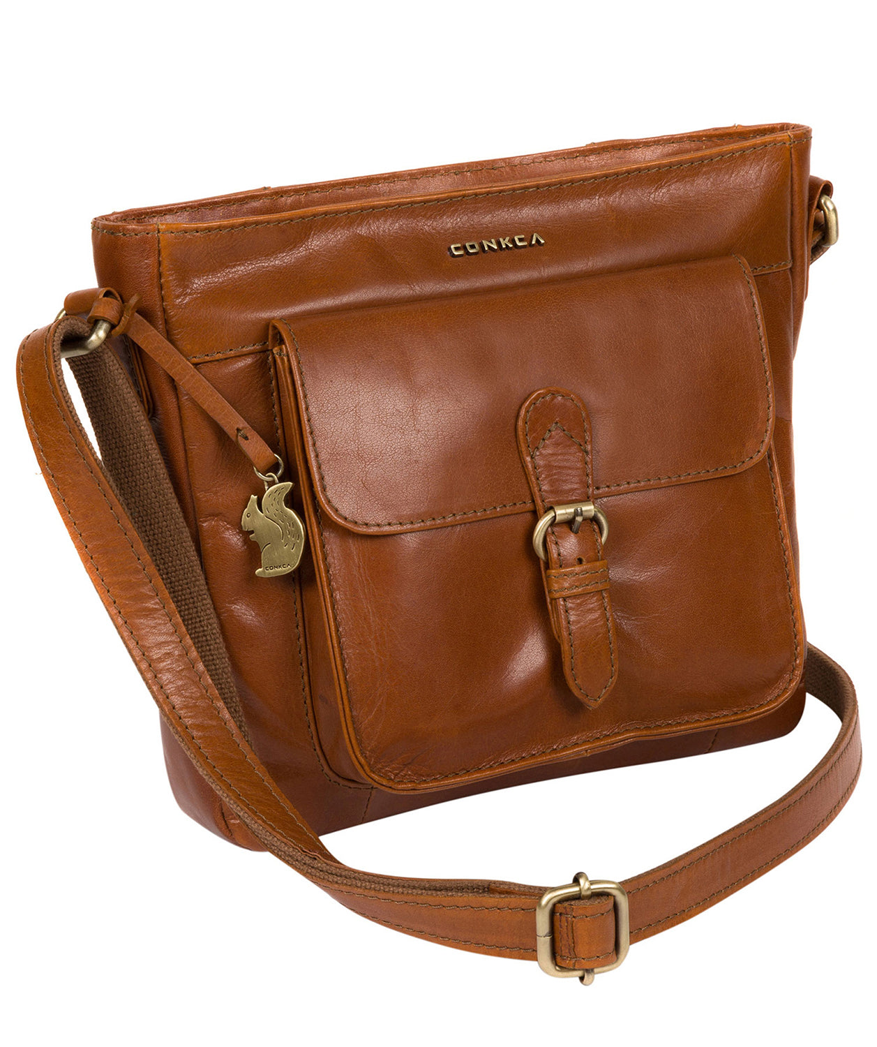 'Olina' Tan Leather Cross Body Bag Pure Luxuries London