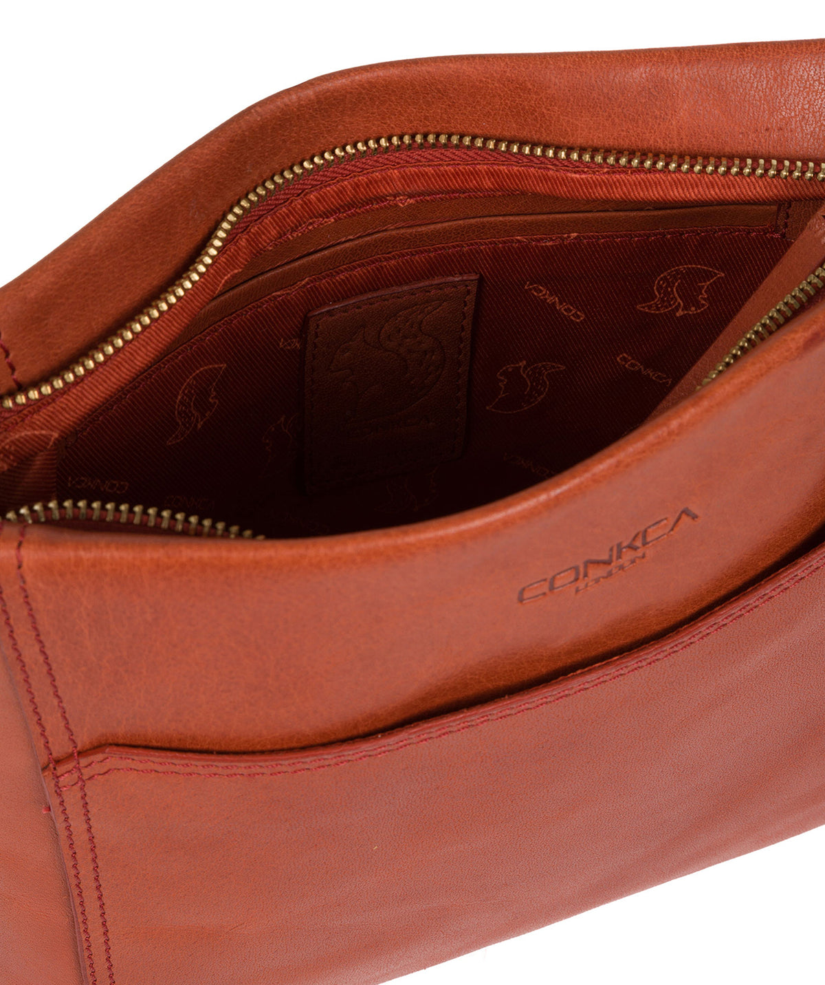 'Lina' Burnt Orange Leather Cross Body Bag image 4