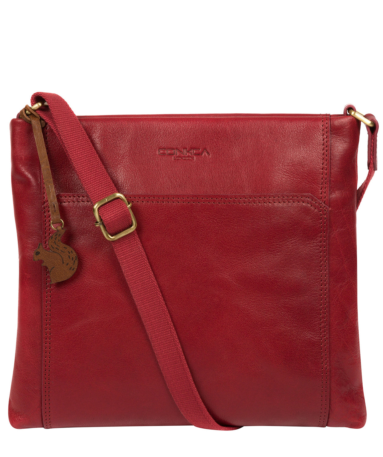 'Lina' Chilli Pepper Leather Cross Body Bag Pure Luxuries London