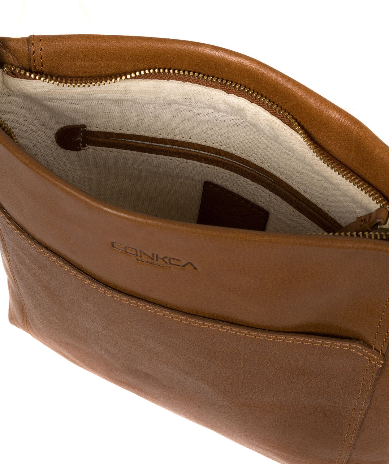 'Lina' Dark Tan Leather Cross Body Bag image 4