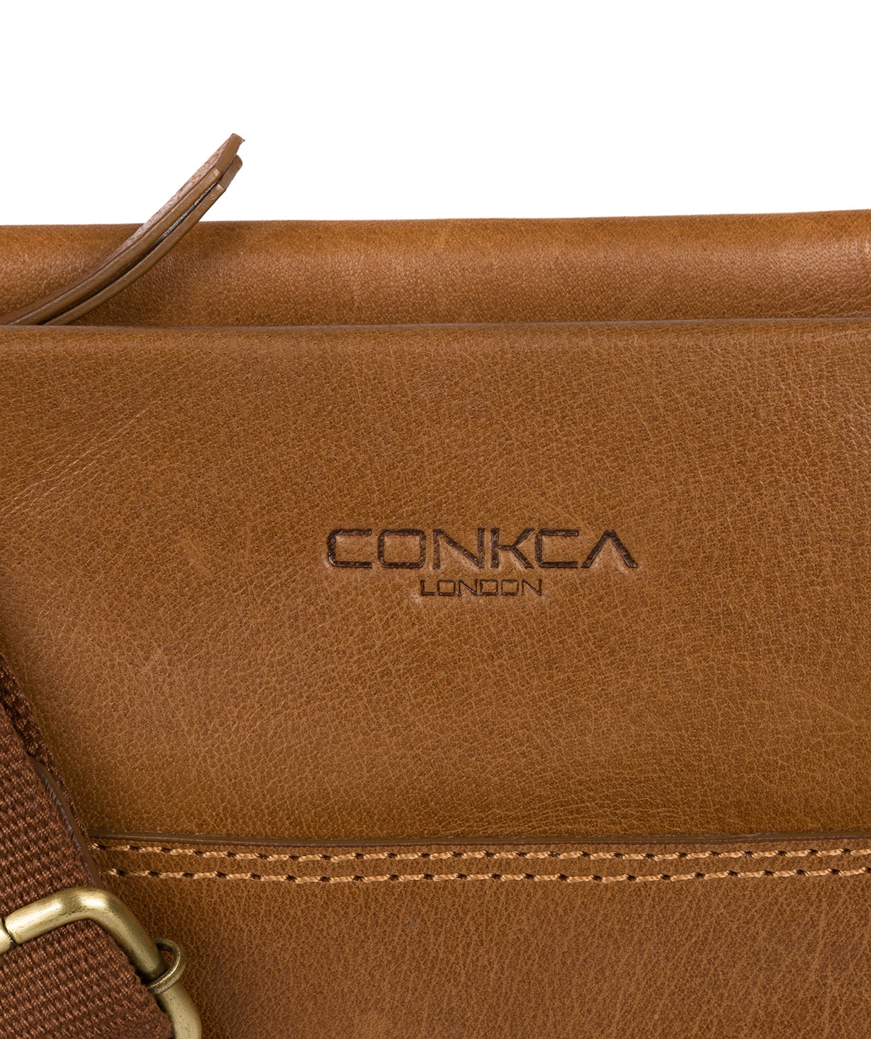 'Lina' Dark Tan Leather Cross Body Bag image 6