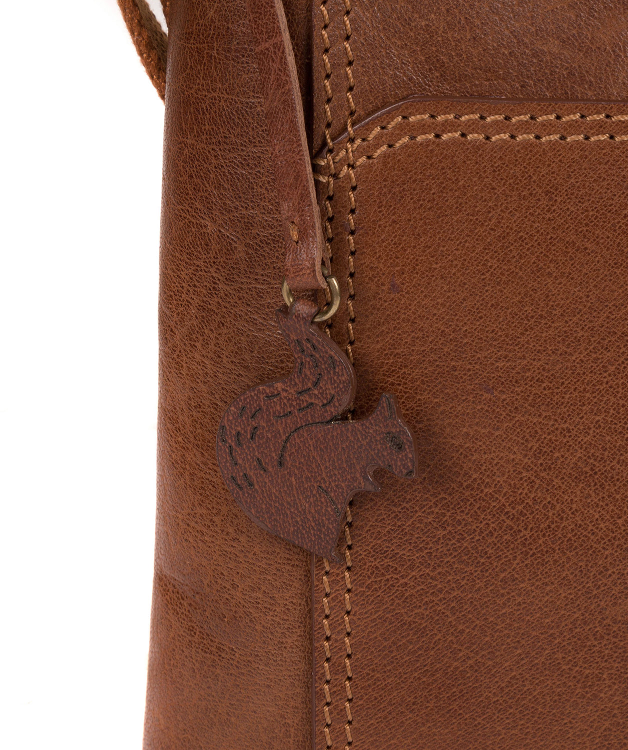 'Lina' Dark Tan Leather Cross Body Bag image 7