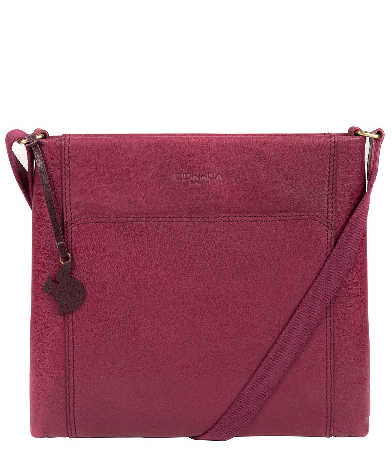 'Lina' Orchid Leather Cross Body Bag image 1