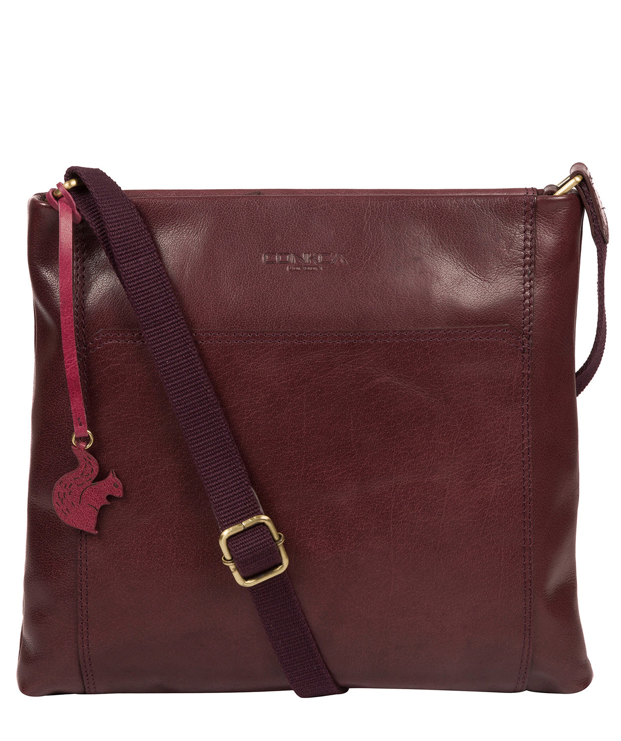 'Lina' Plum Leather Cross Body Bag image 1