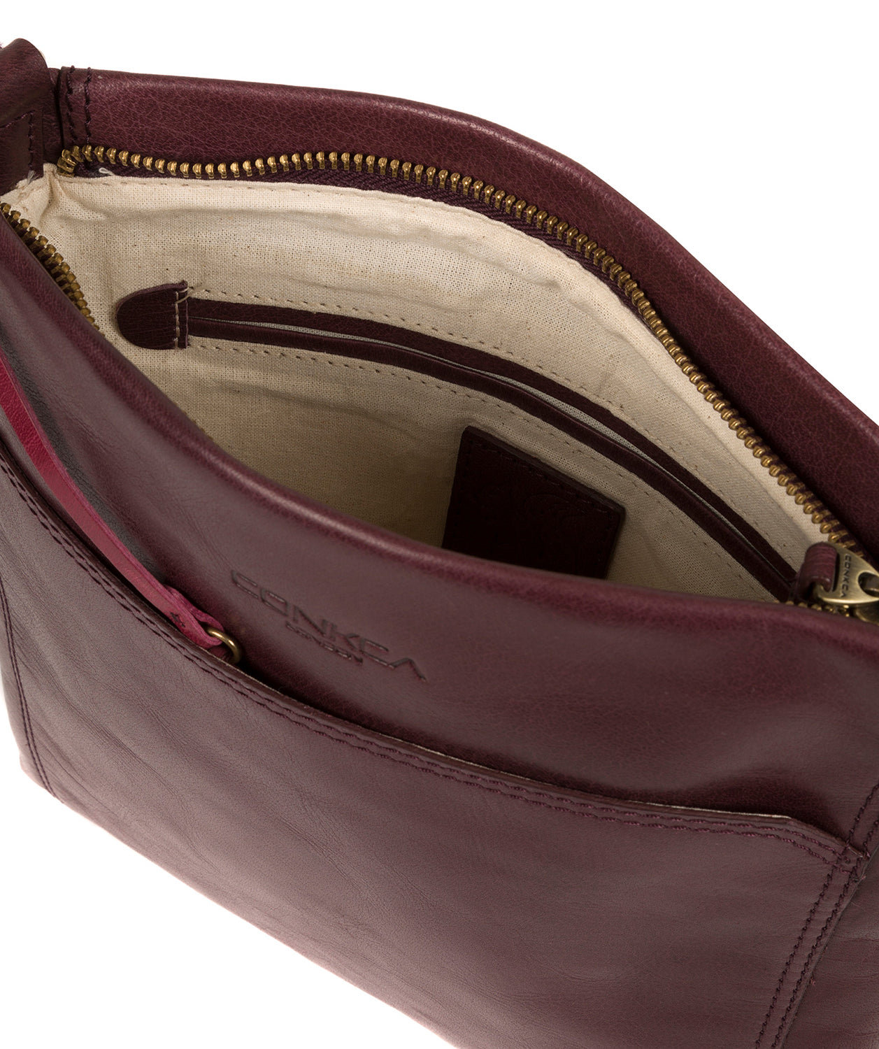 'Lina' Plum Leather Cross Body Bag image 4