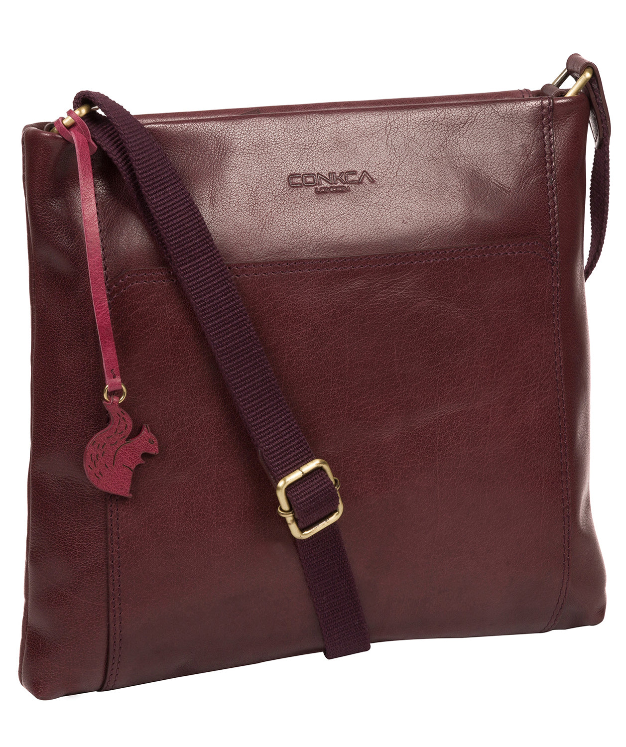 'Lina' Plum Leather Cross Body Bag image 5