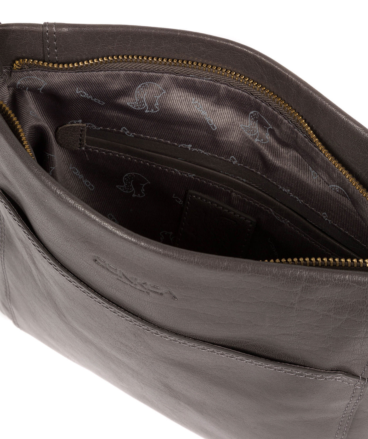 'Lina' Slate Leather Cross Body Bag image 4