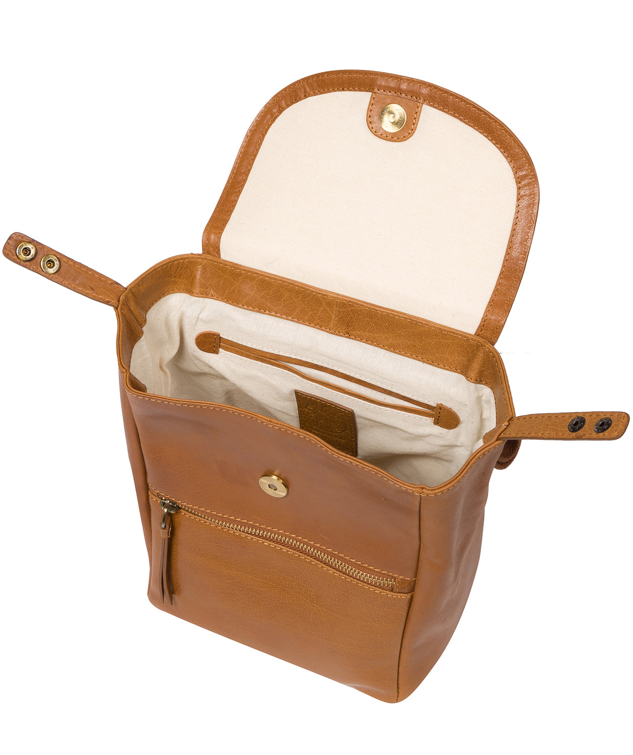 'Simone' Dark Tan Leather Backpack