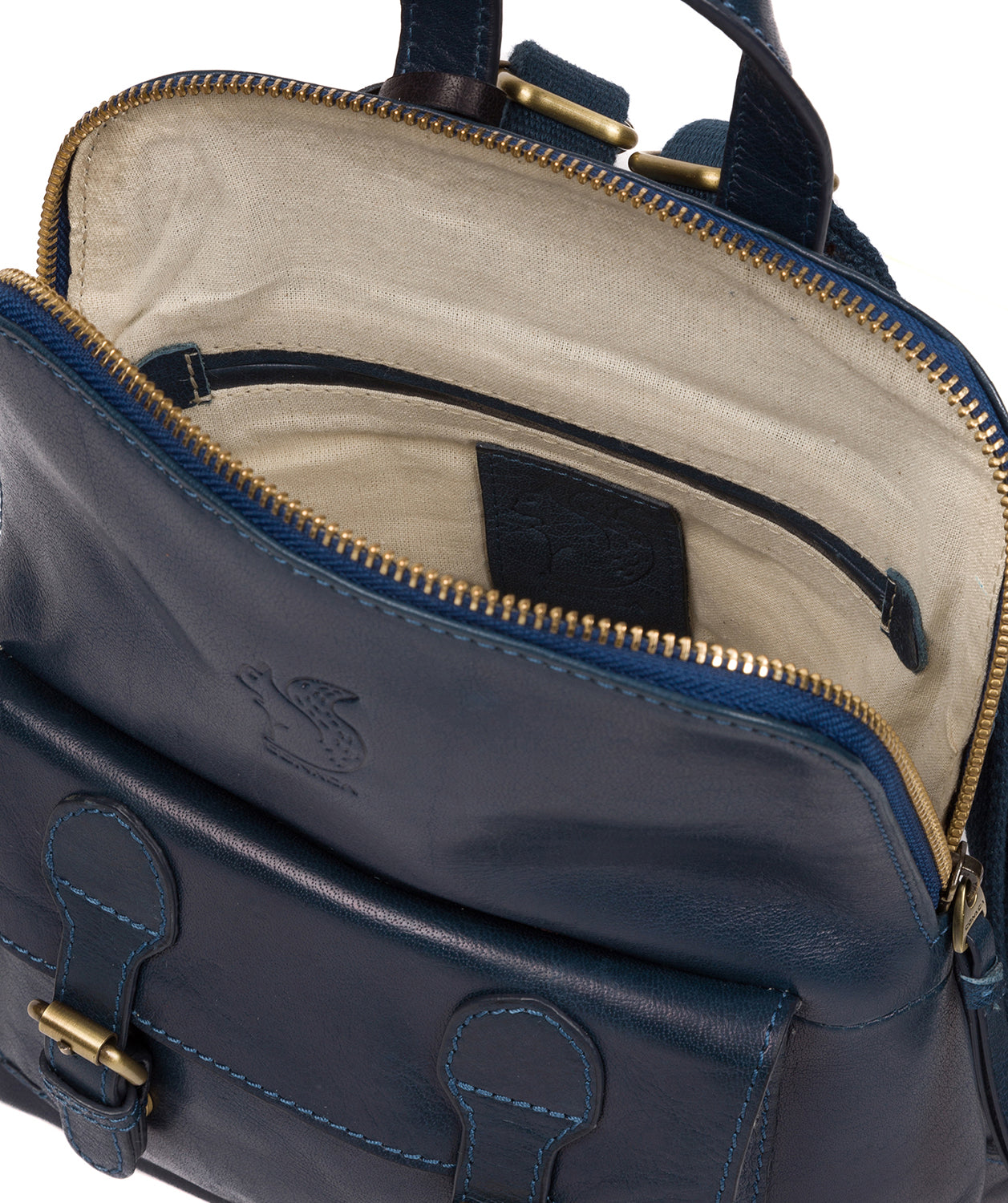 'Kendal' Snorkel Blue Leather Backpack image 4