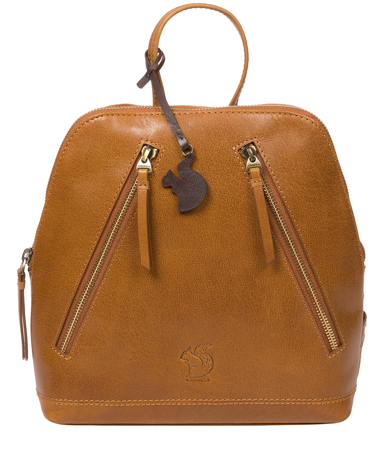 Tan Leather Backpack 'Zoe' by Conkca London