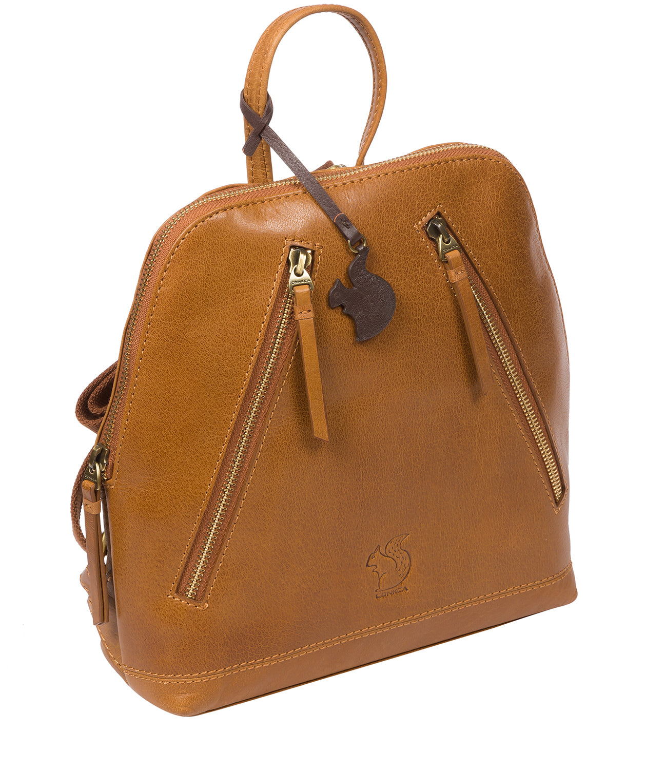 'Zoe' Dark Tan Leather Backpack