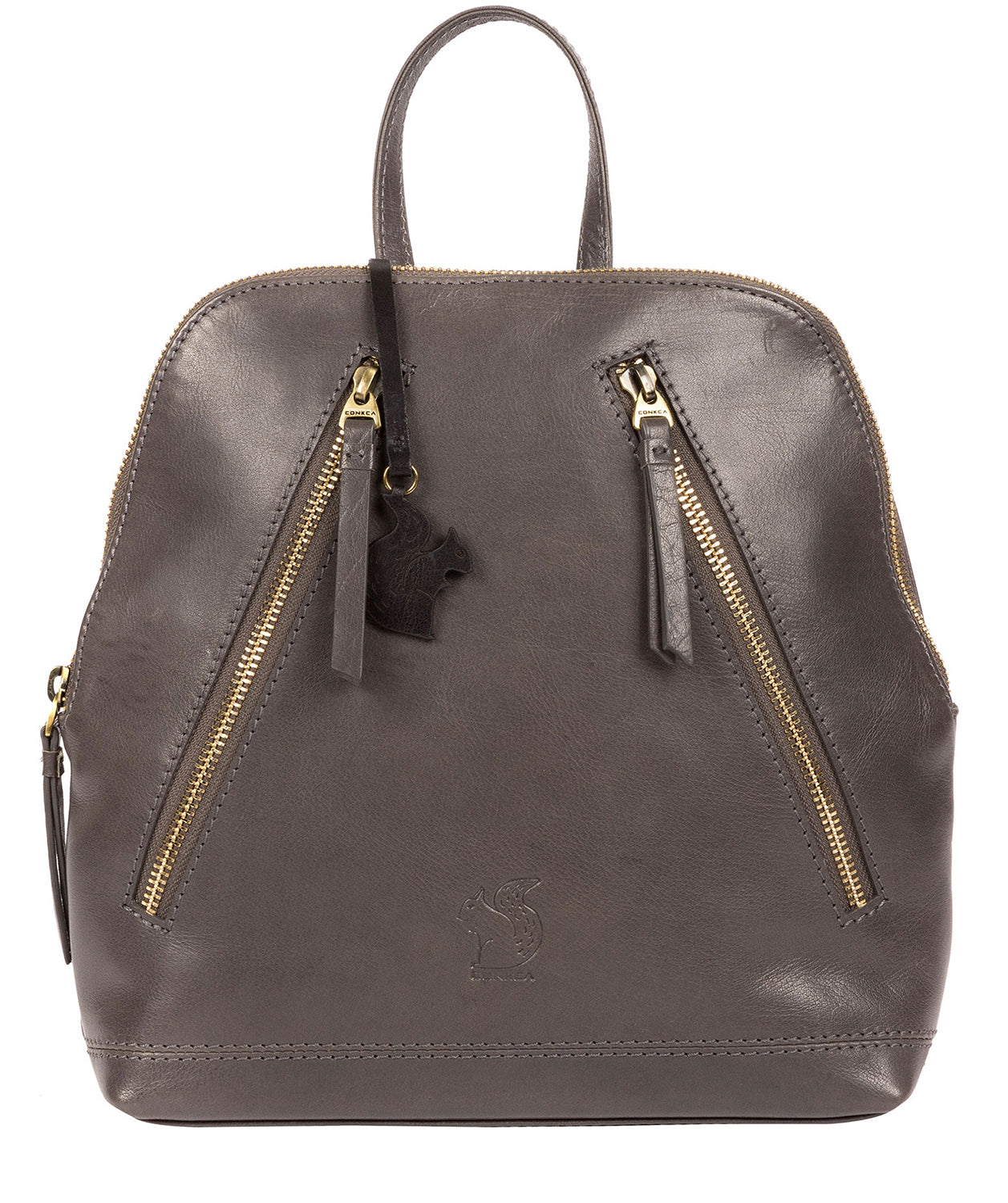 'Zoe' Slate Leather Backpack Pure Luxuries London