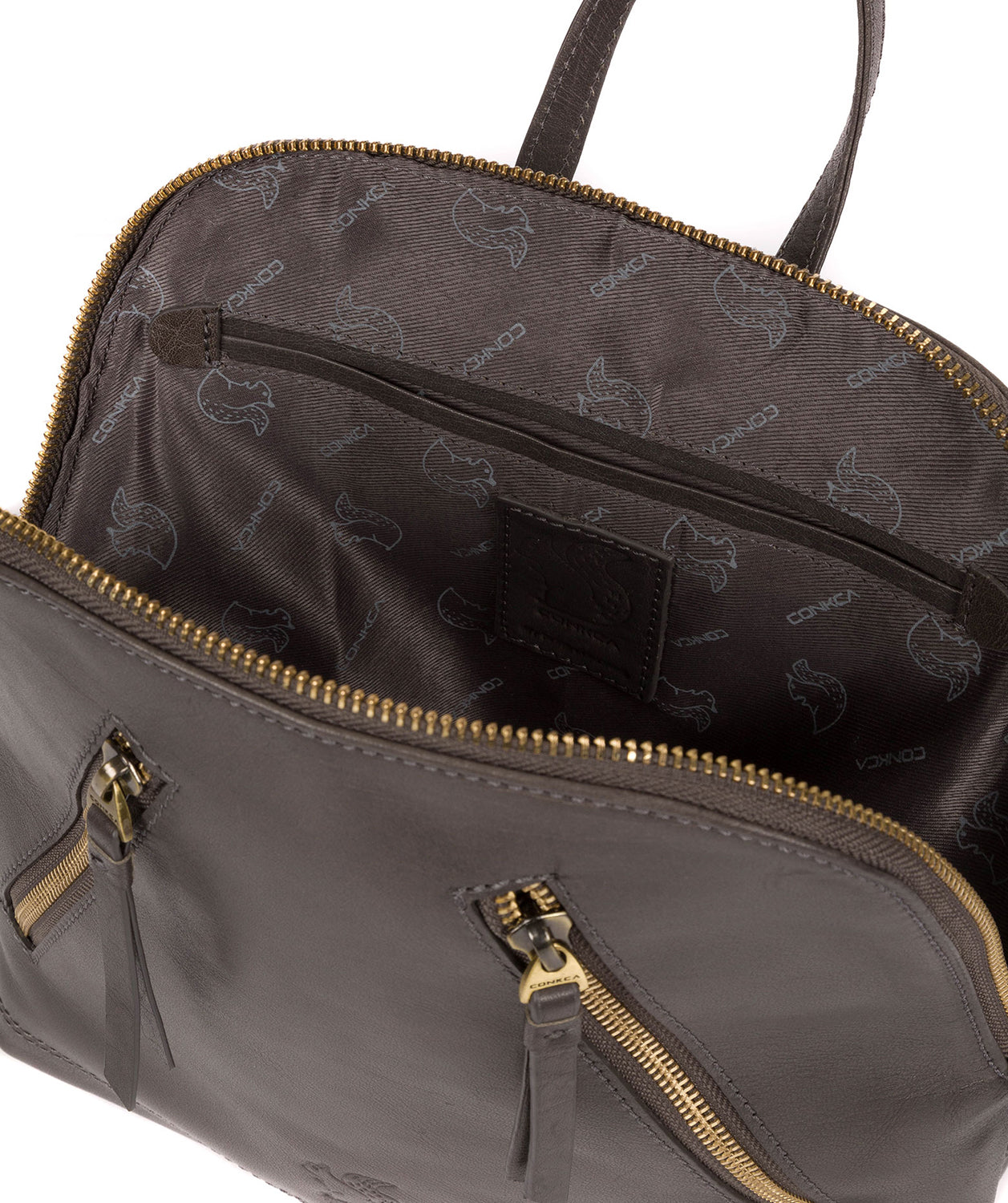 'Zoe' Slate Leather Backpack Pure Luxuries London