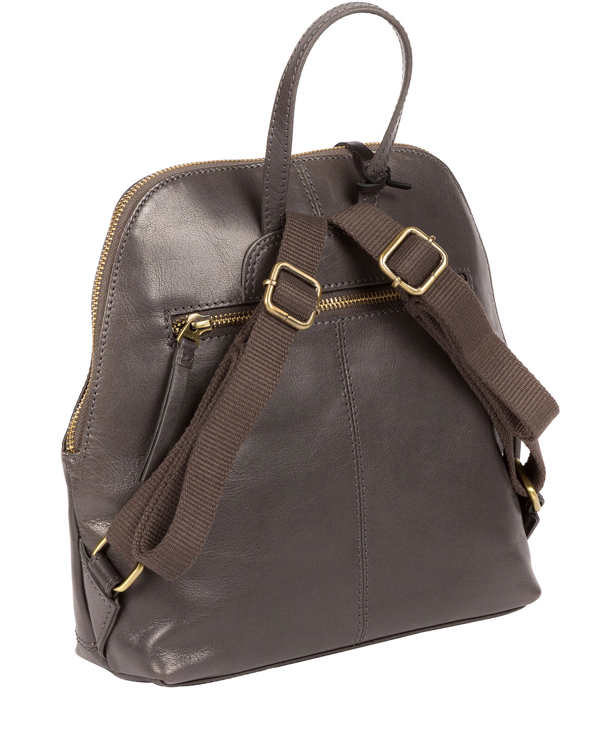 'Zoe' Slate Leather Backpack Pure Luxuries London