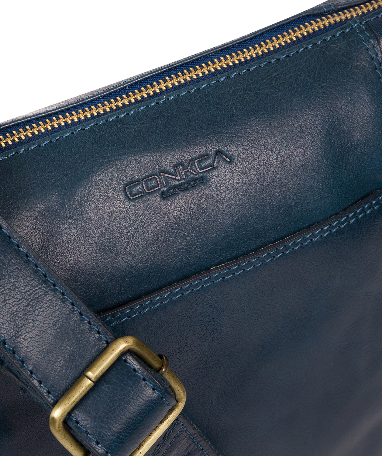 'Yasmin' Snorkel Blue Leather Cross Body Bag image 6