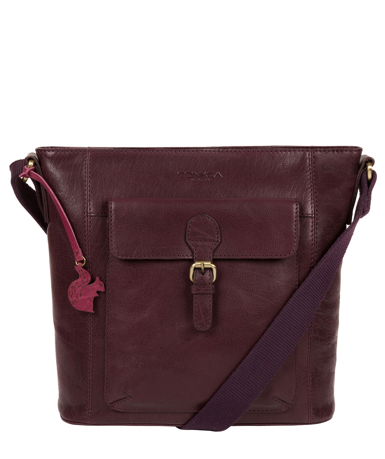 'Vonda' Plum Leather Cross Body Bag image 1