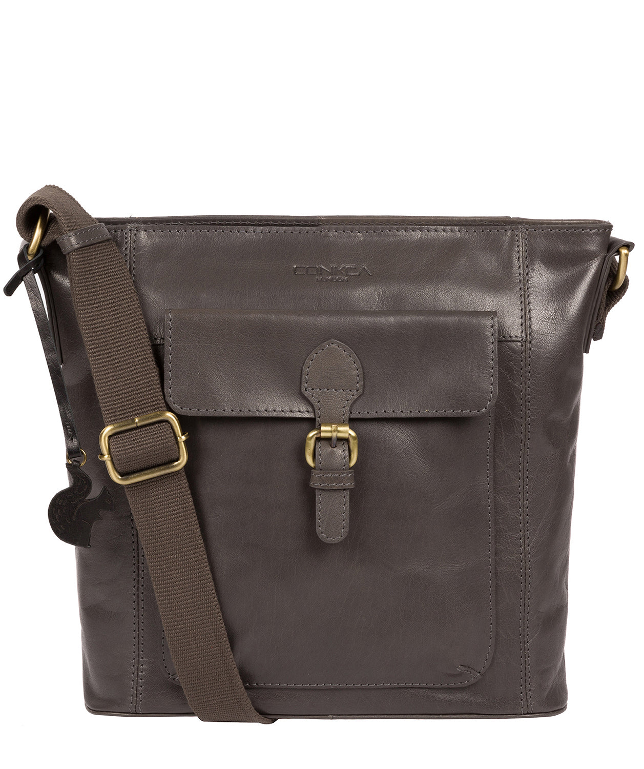 'Vonda' Slate Leather Cross Body Bag Pure Luxuries London
