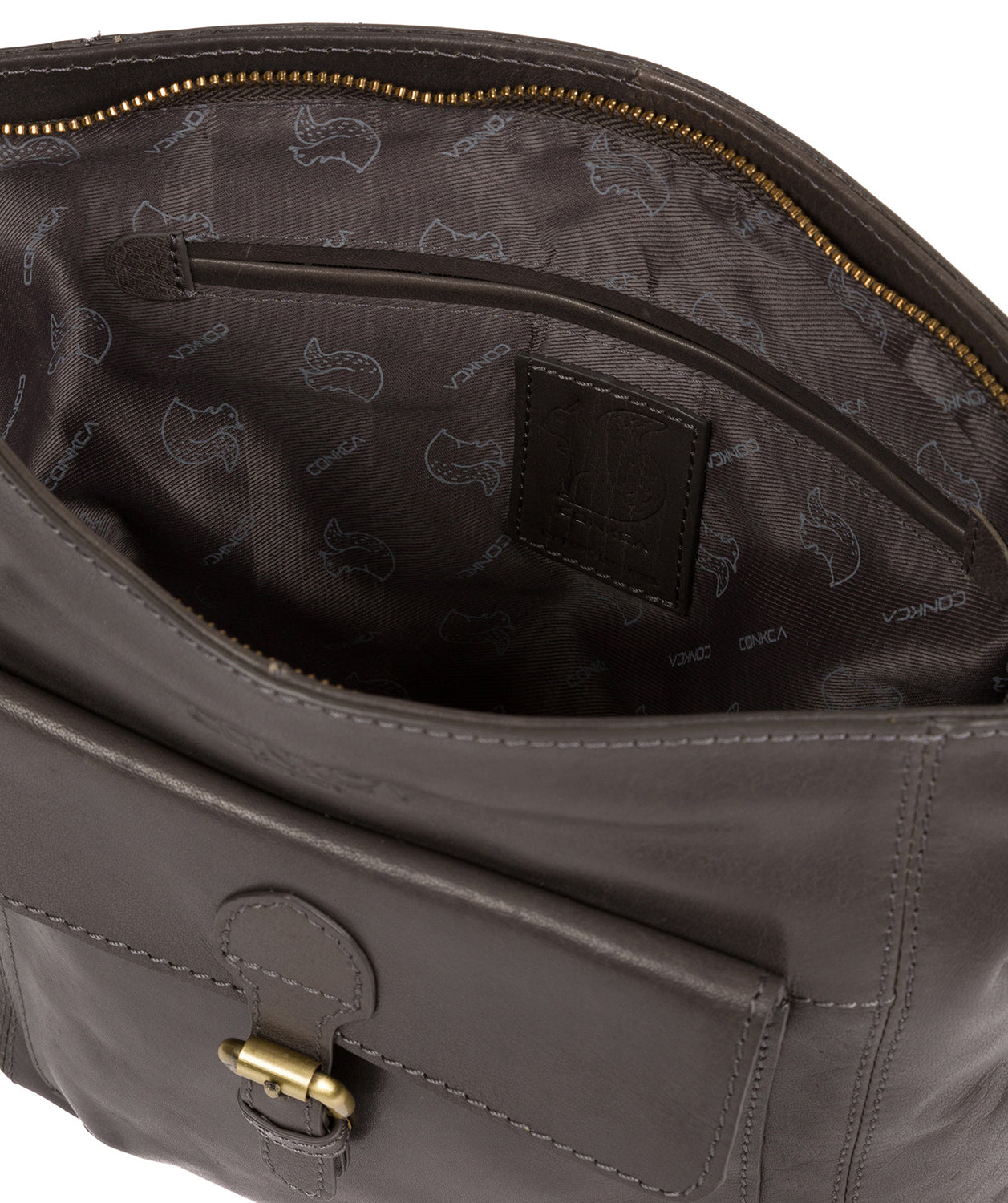 'Vonda' Slate Leather Cross Body Bag Pure Luxuries London